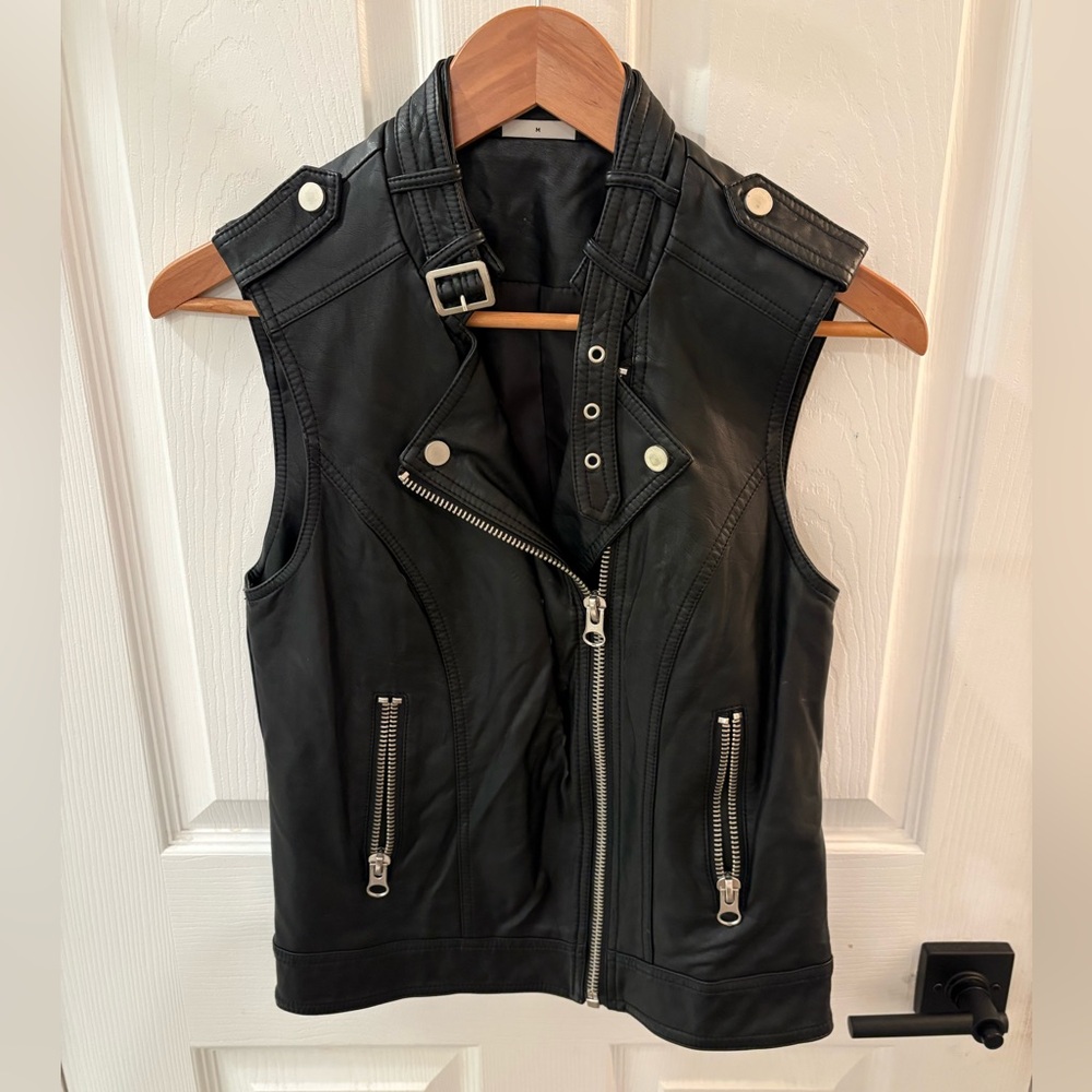 Noisy May Black Faux Leather Vest